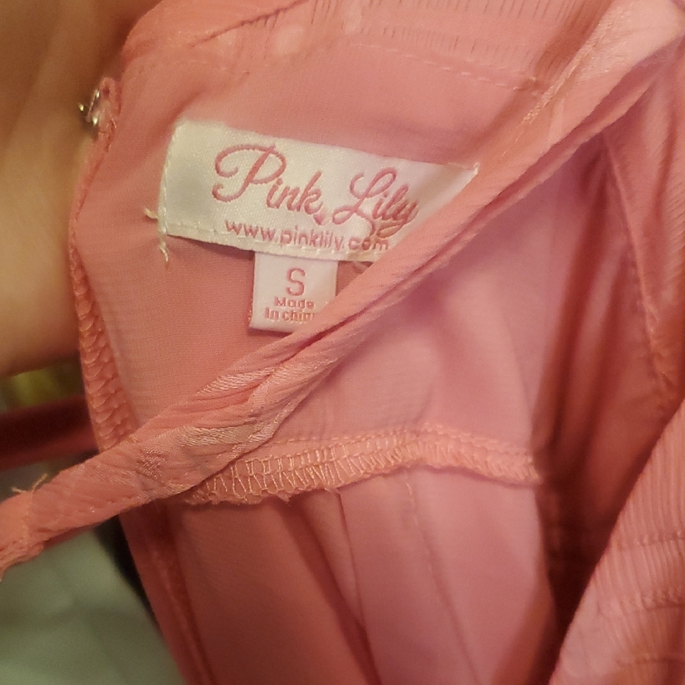 Pink Lily Pink V-Neck Tiered Mini Dress - Picture 3 of 6